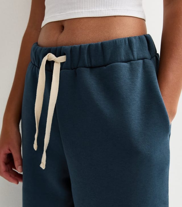 New Look Girls' Navy Contrast Trim Tie Waist Oversized Joggers New Look - 2