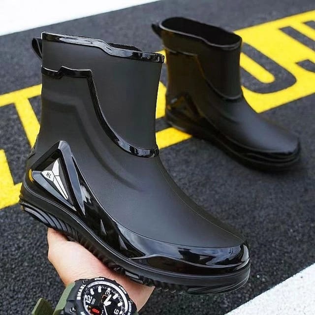 SPETLEK SPETLEK Men's Wellies Shoes Wellington Ankle Short Boots 44 in Black - 2