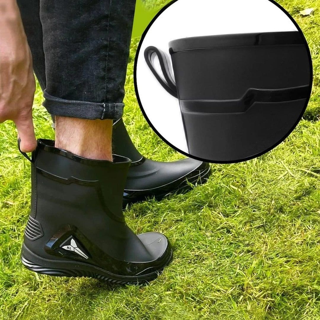 SPETLEK SPETLEK Men's Wellies Shoes Wellington Ankle Short Boots 44 in Black - 4