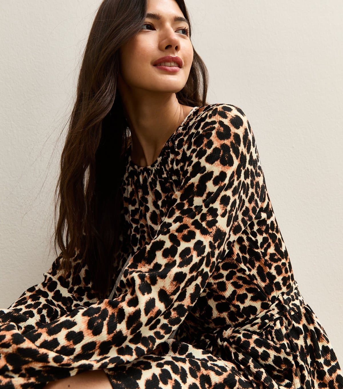 New Look Women's Brown Animal Print Belted Mini Dress New Look