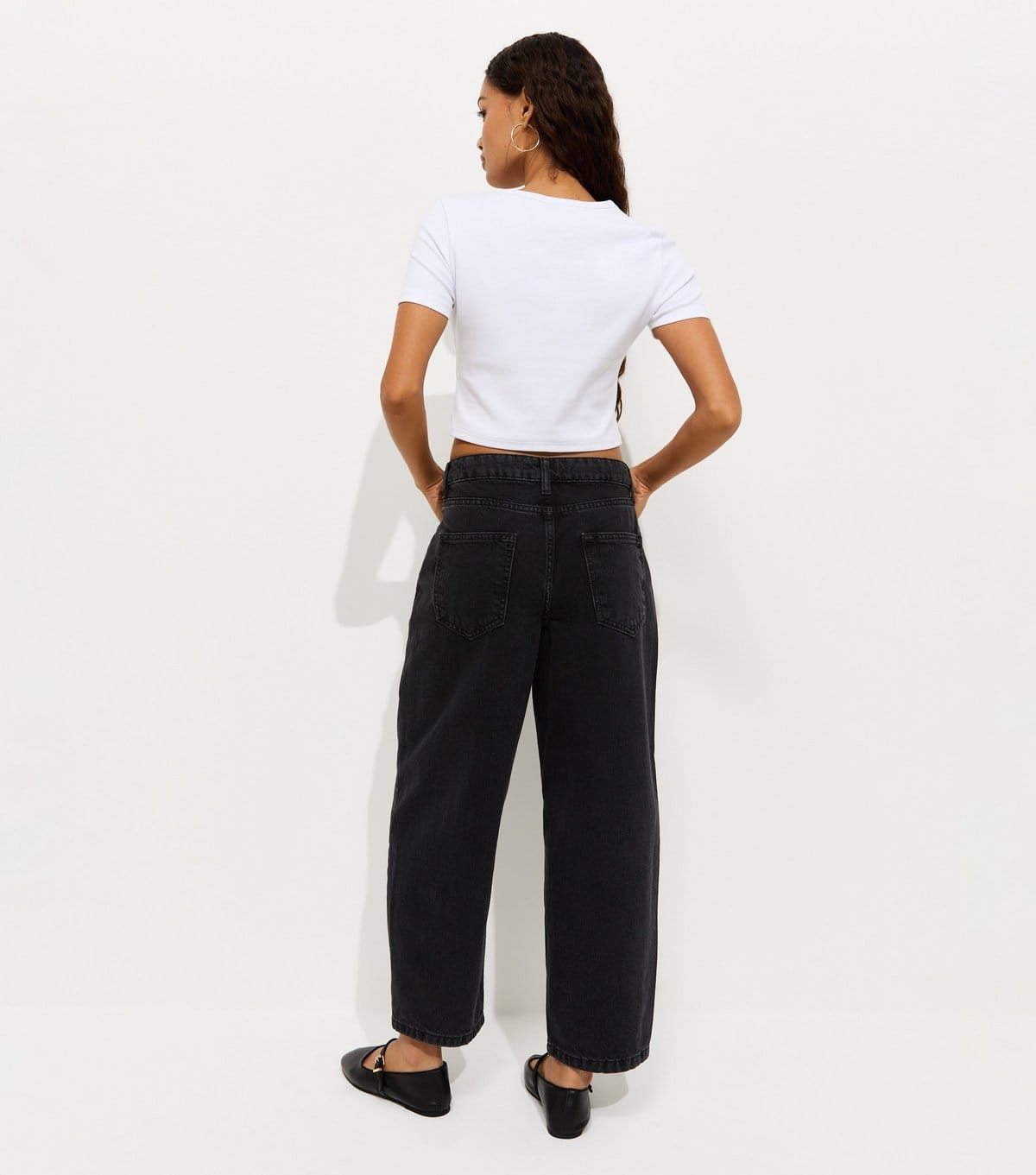 New Look Women's Petite Black Cotton Tapered Ankle Barrel Leg Jeans New Look - 4