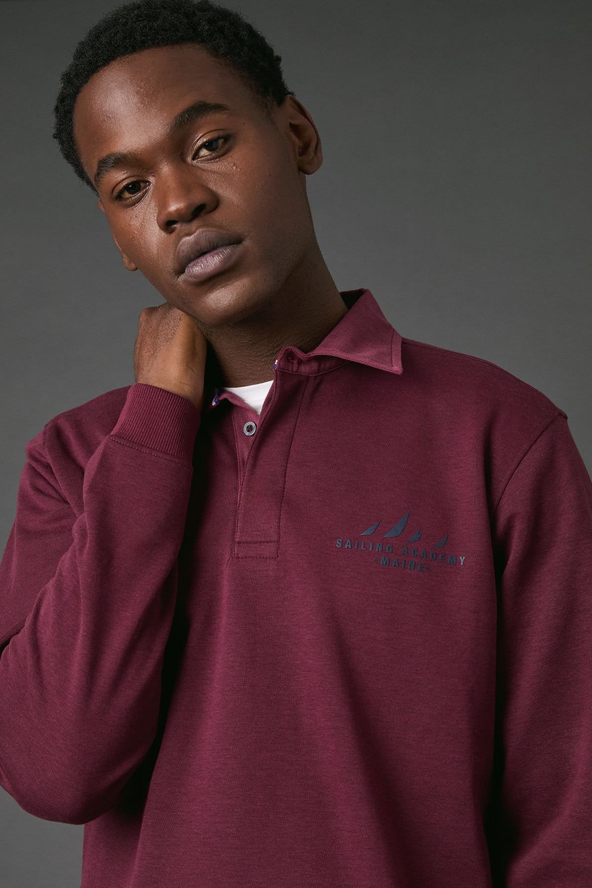 Maine Maine Men's Burgundy Sailing Academy Rugby Top - 4