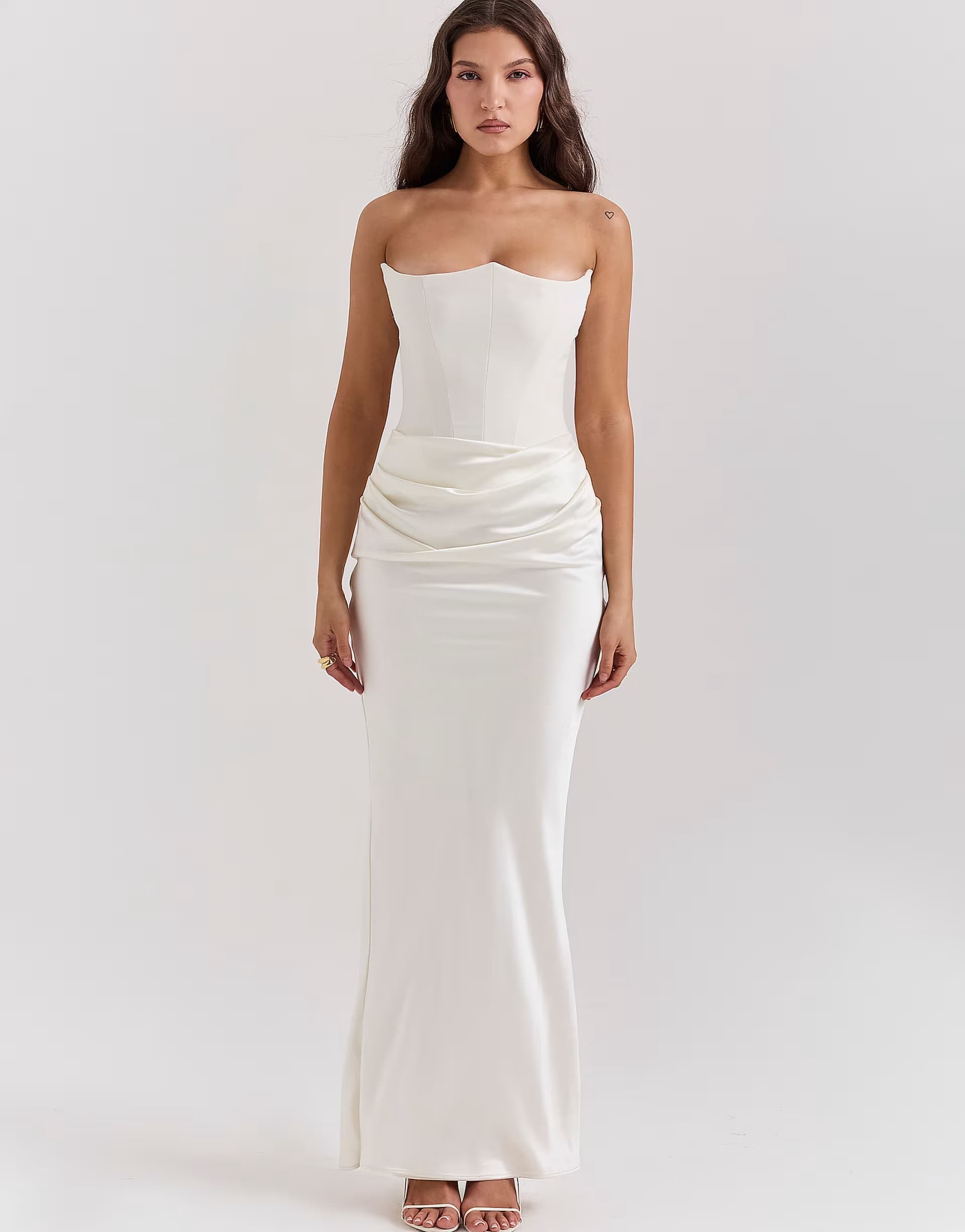 ASOS House of CB Persephone strapless corset dress in ivory