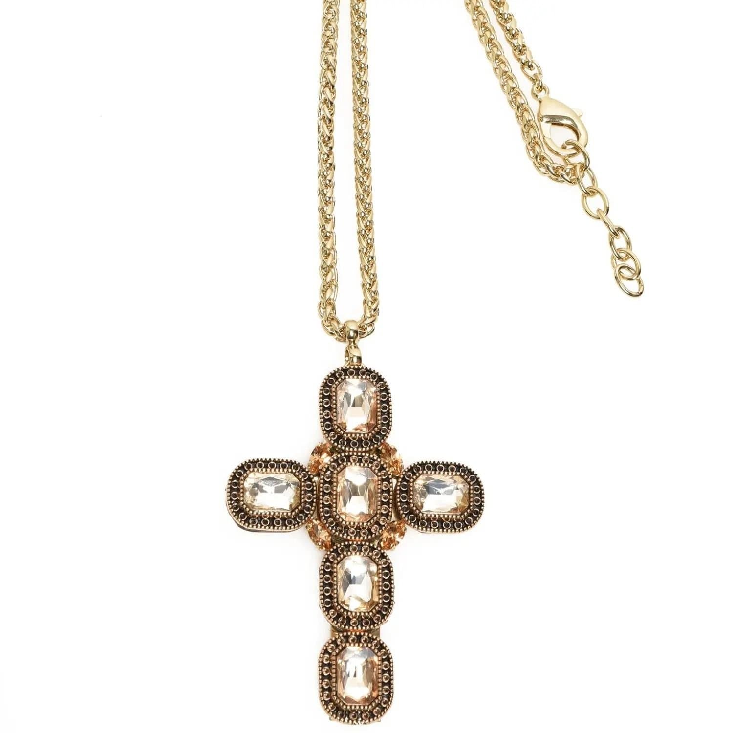 Addicted 2 Addicted 2 Gold Plated Cross Necklace With Crystals