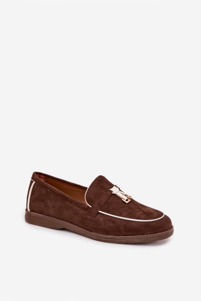 Love Lace Love Lace Women's Stylish Suede Loafers with Flat Heel & Round Toe Comfort in Brown - 2