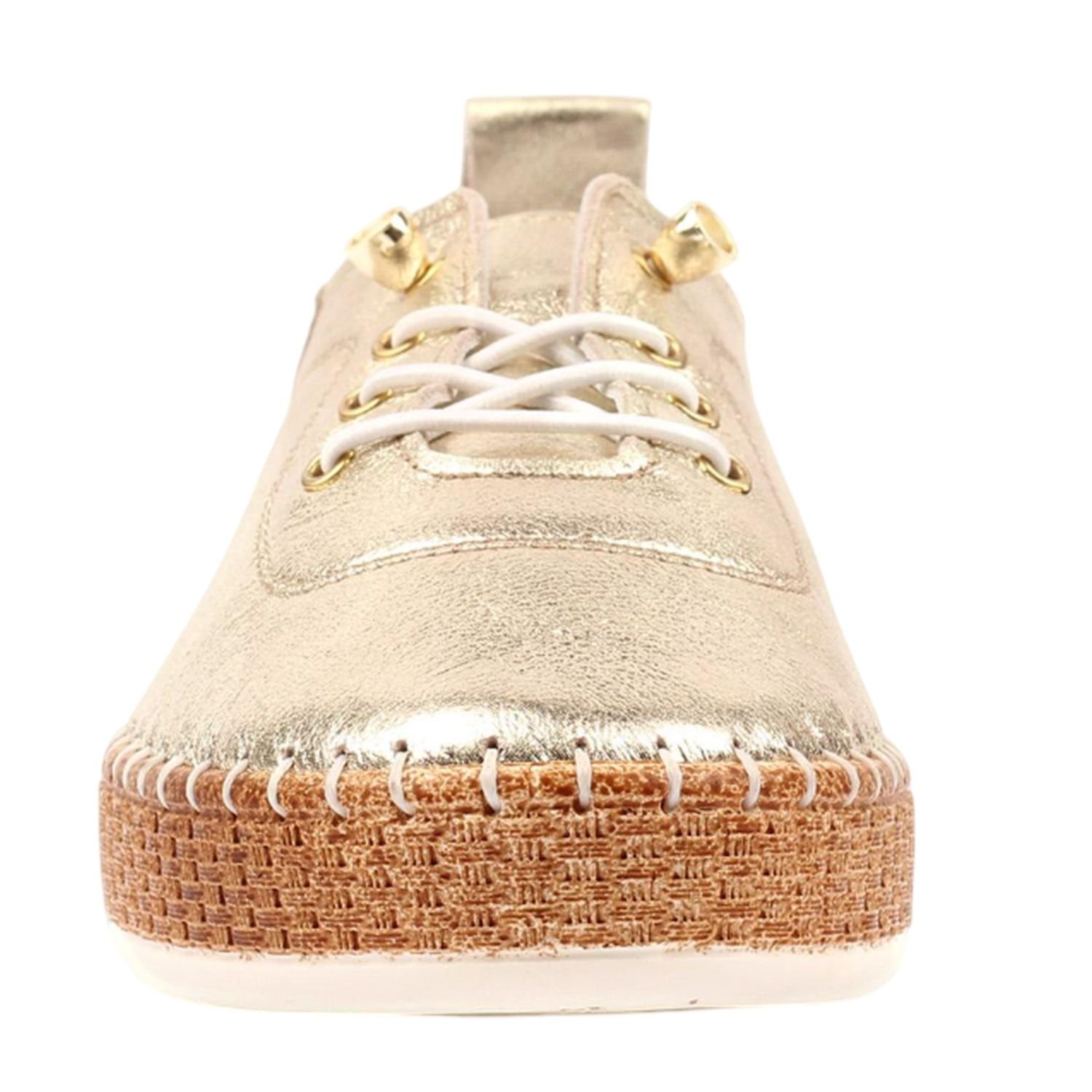 Lunar Lunar Women's Evette Leather Soft Plimsolls in Gold - 2