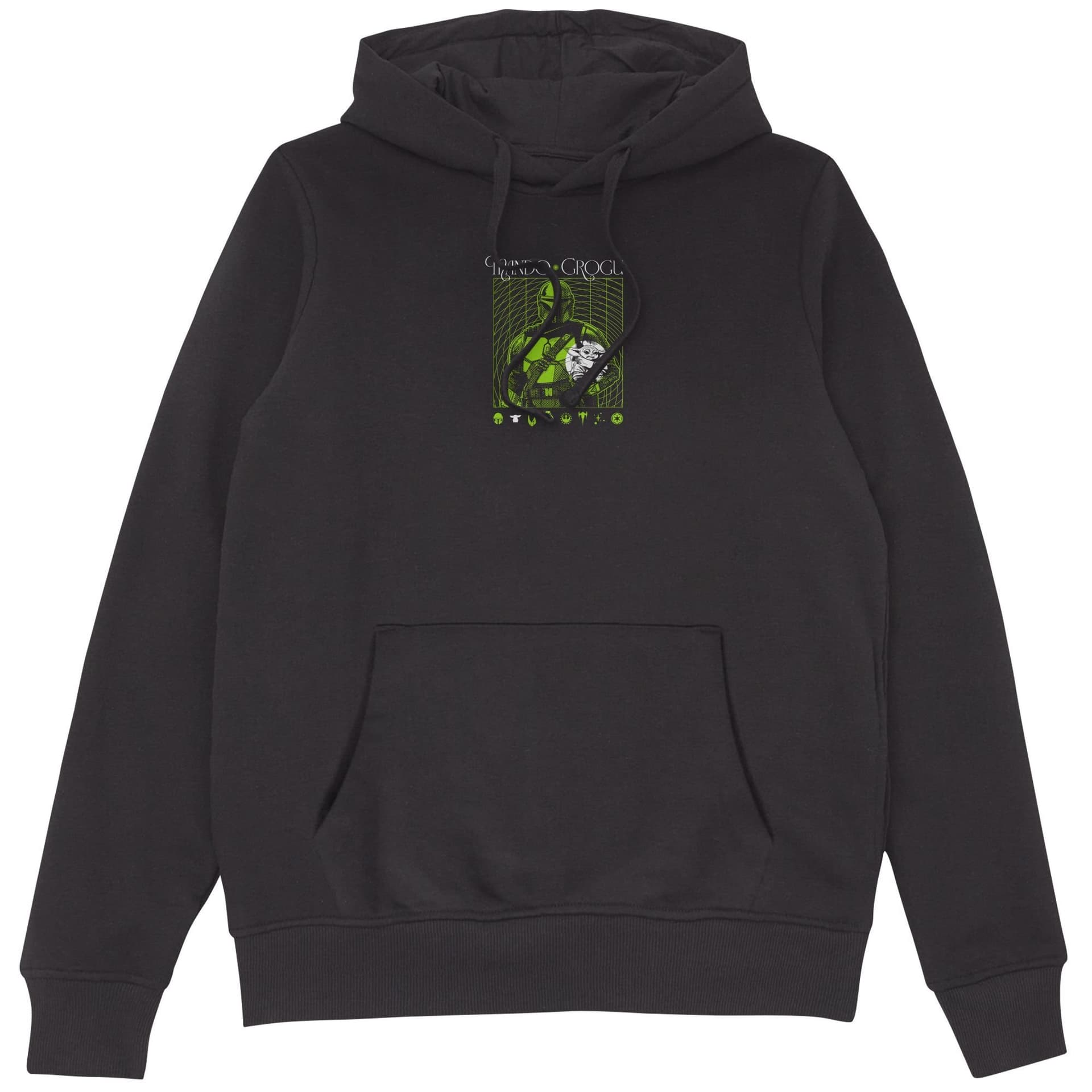 Star Wars The Mandalorian Star Wars The Mandalorian Men's Mando & Grogu Hoodie - Black