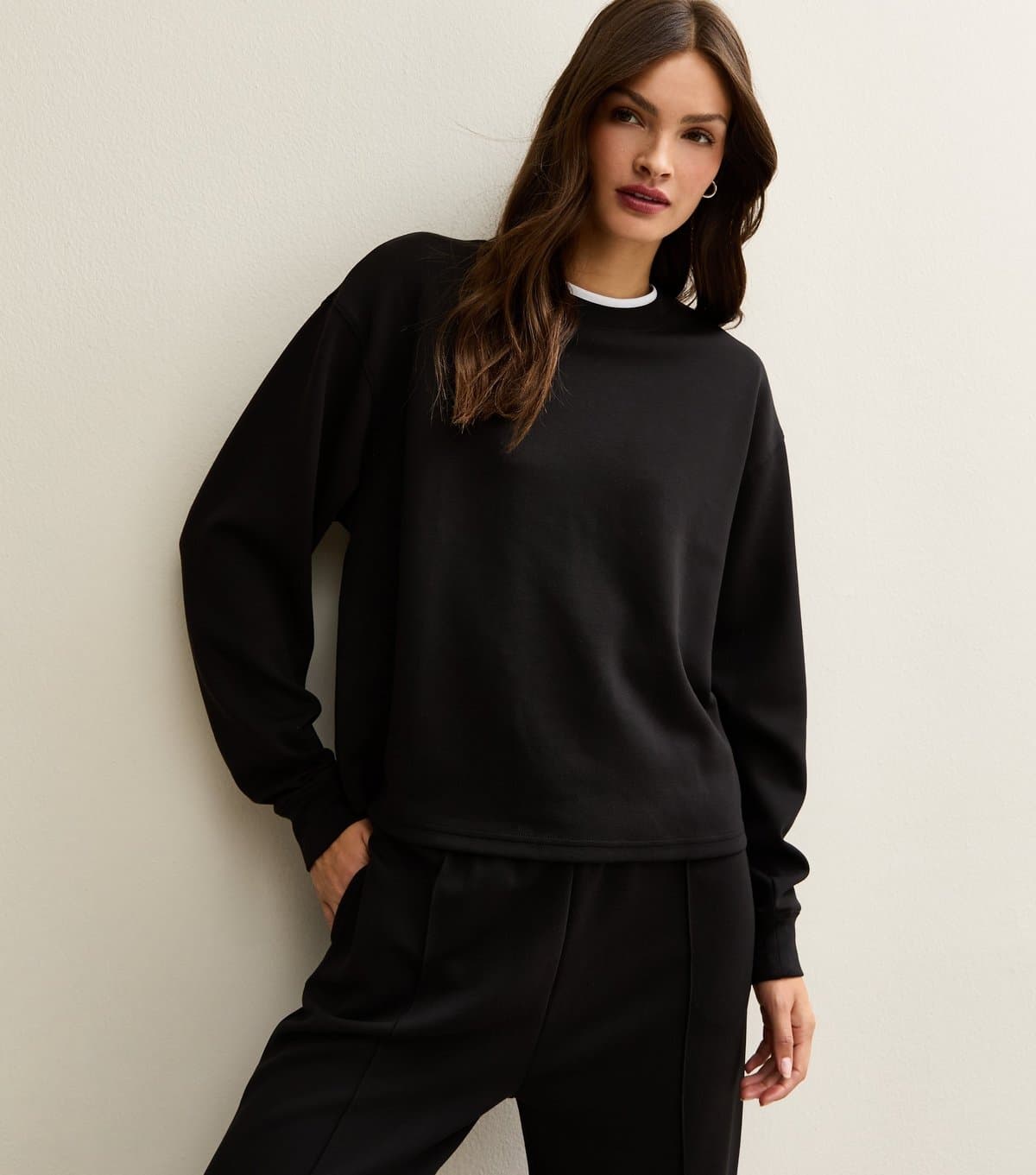 New Look Women's Tall Premium Black Jersey Sweatshirt New Look