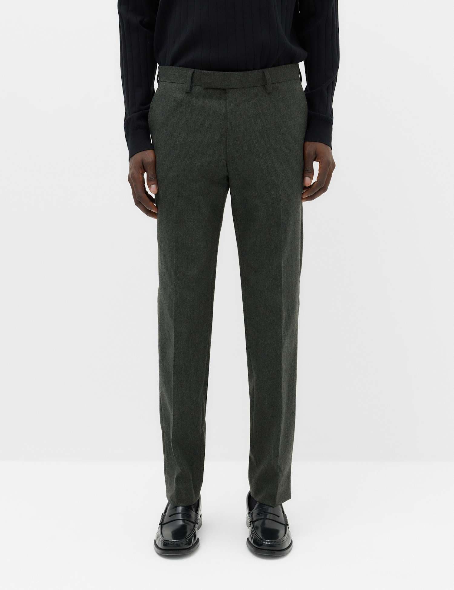 Marks & Spencer M&S Regular Fit Wool Rich Tweed Check Suit Trousers Dark Evergreen
