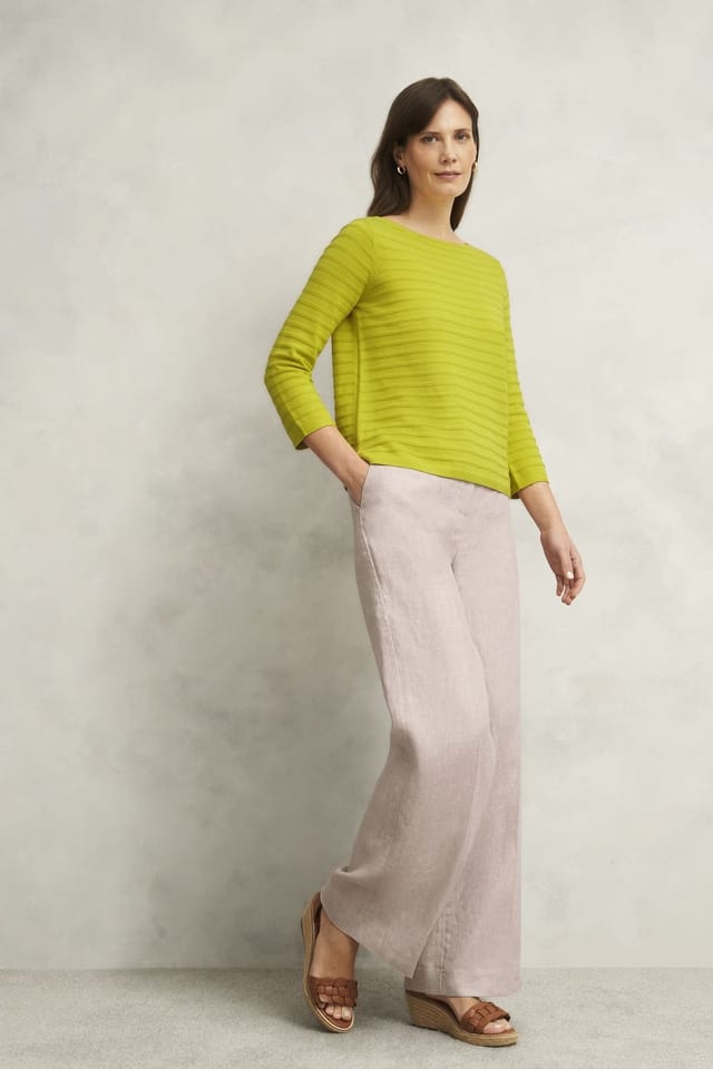 Hobbs London Hobbs London Women's Nellie Textured Knit Jumper in Lime - 3