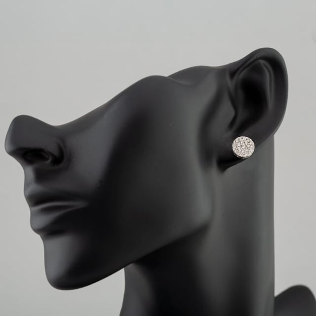 T.H.Baker T.H.Baker Women's 9ct White Gold 1.00ct Brilliant Cut Diamond Cluster Stud Earrings TH0123800 in Silver - 3