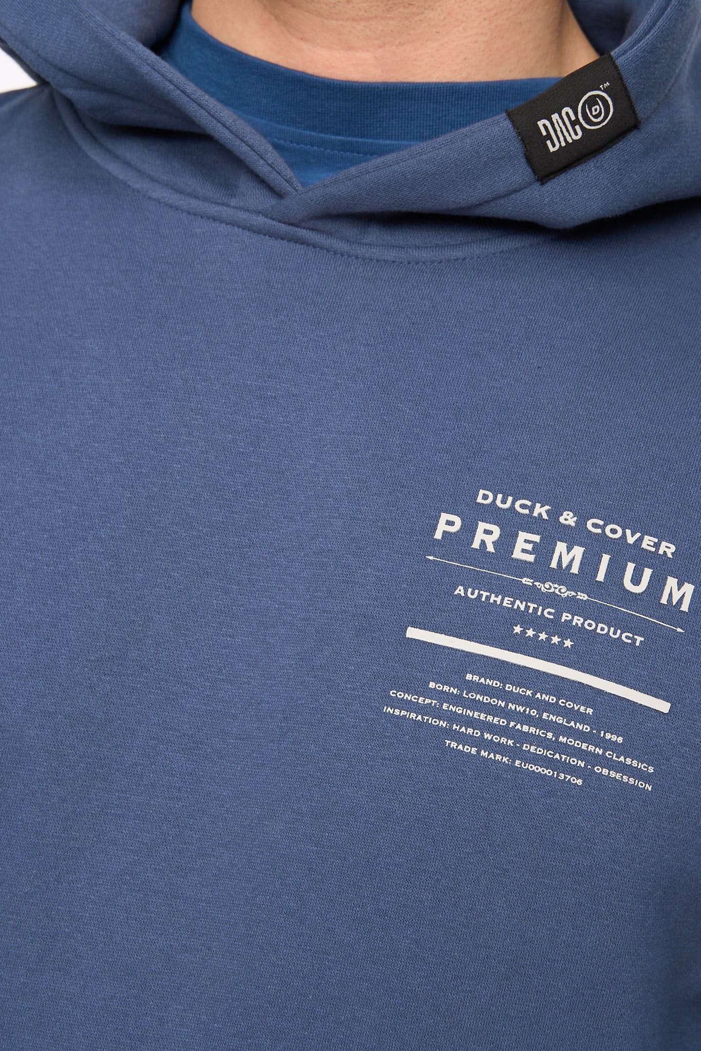 Duck&Cover Duck&Cover Men's Rayland Functional Hoodie with Mixed Media Print in Blue - 4