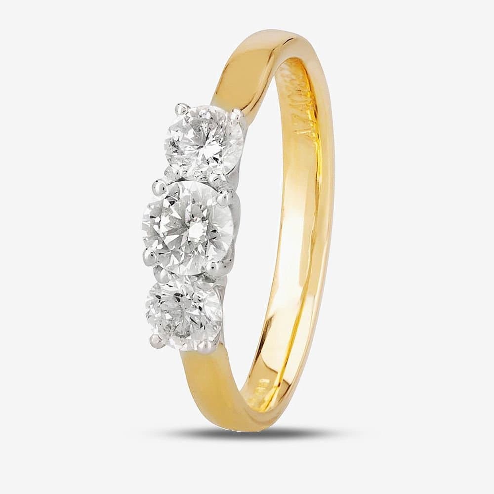 1888 collection 1888 collection Women's 18ct Gold 0.75ct Diamond Trilogy Ring