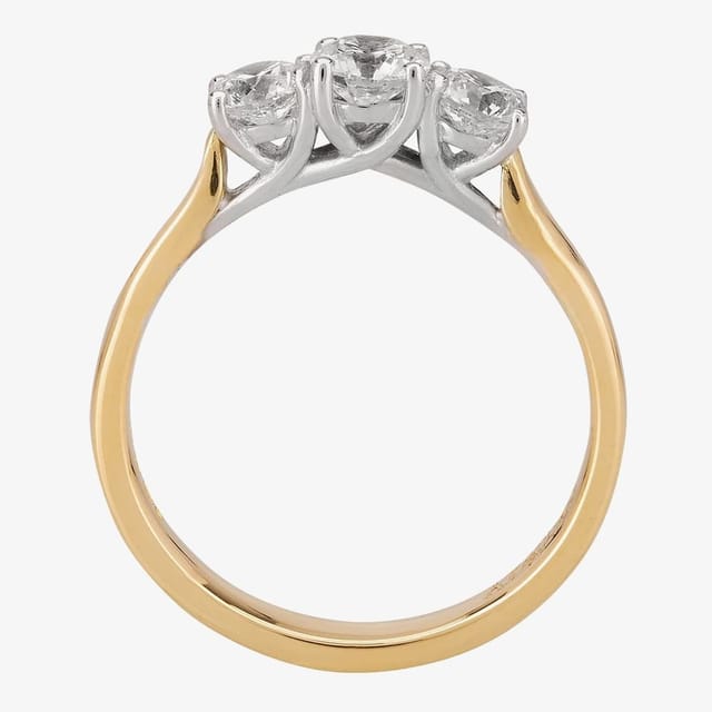 1888 collection 1888 collection Women's 18ct Gold 0.75ct Diamond Trilogy Ring - 2