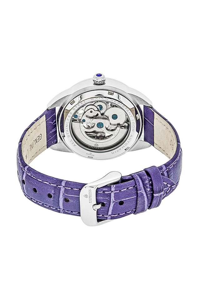 Empress Empress Women's Godiva Automatic MOP Leather-Band Watch in Silver - 2