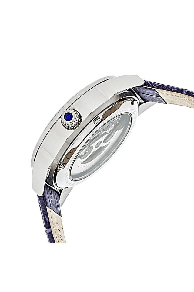 Empress Empress Women's Godiva Automatic MOP Leather-Band Watch in Silver - 3