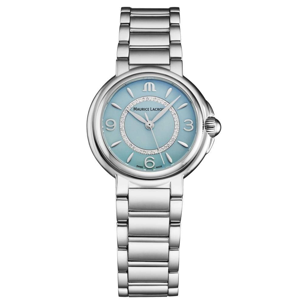 Maurice Lacroix Maurice Lacroix Women's 'Fiaba' Light Blue Dial Stainless Steel Bracelet Quartz Watch in Silver