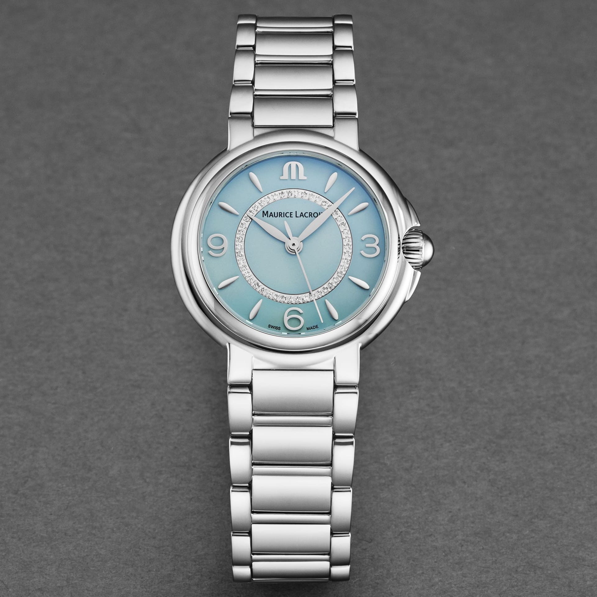 Maurice Lacroix Maurice Lacroix Women's 'Fiaba' Light Blue Dial Stainless Steel Bracelet Quartz Watch in Silver - 4
