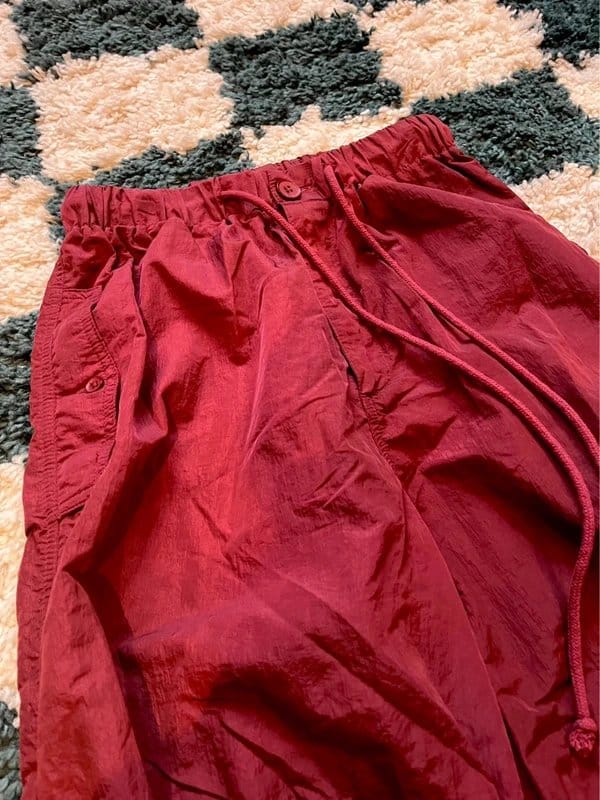 Luxe To Kill Luxe To Kill Maroon / Cherry Red Cargos Parachute Pants - 1