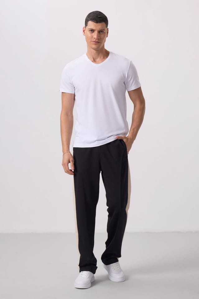 Tommy Life Tommy Life Men's V-Neck Short Sleeve T-Shirt in White - 3