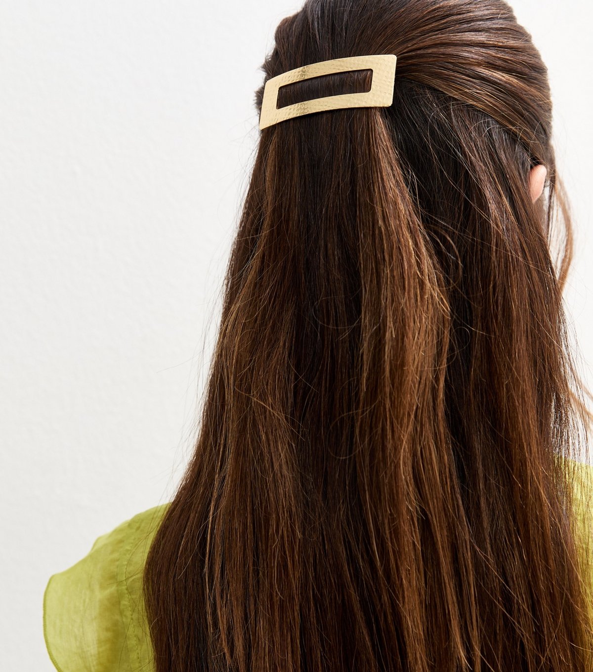 New Look Gold Tone Textured Rectangular Hair Slide New Look - 1