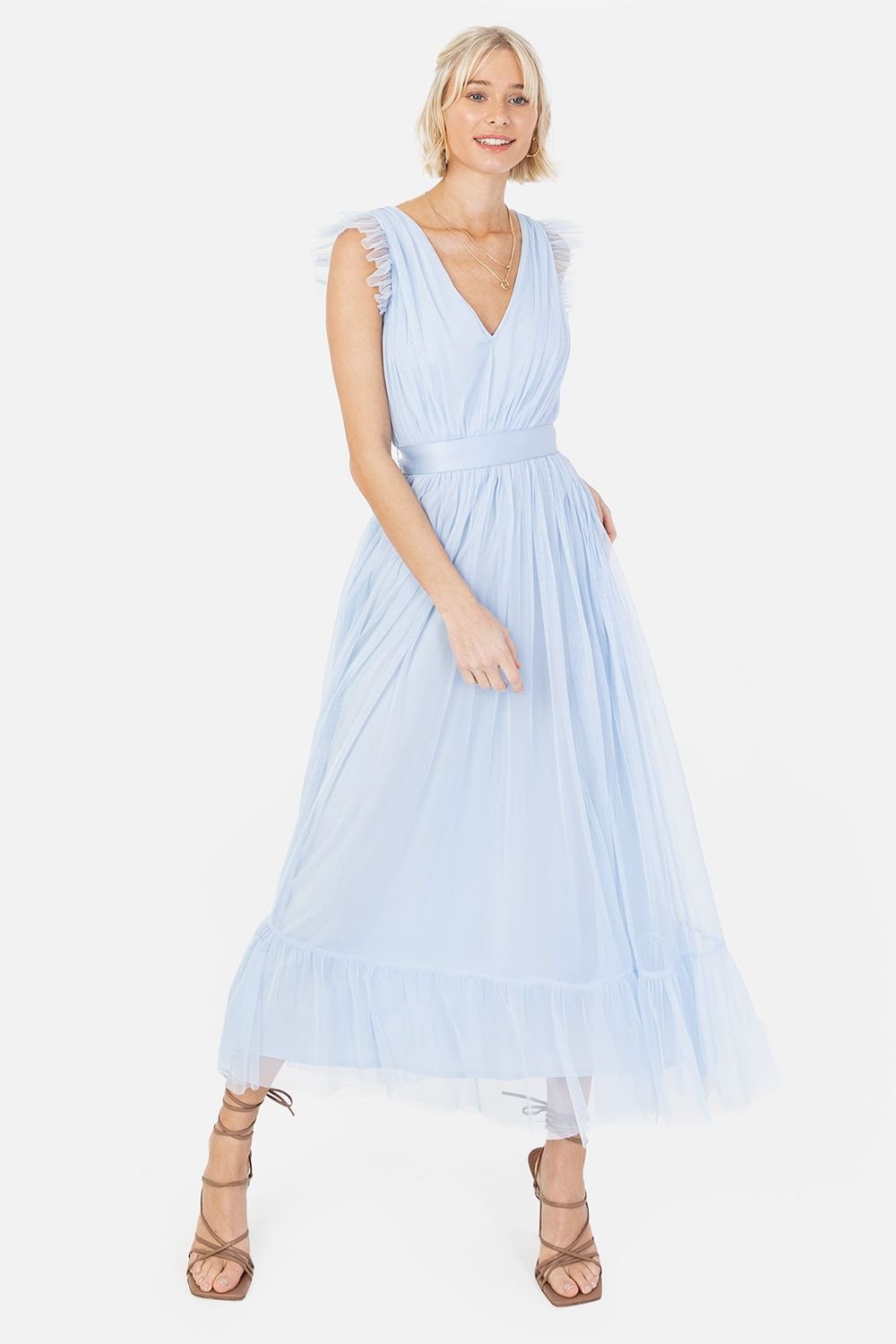 Anaya with Love Anaya with Love Women's Recycled Midaxi Dress in Light Blue - 3