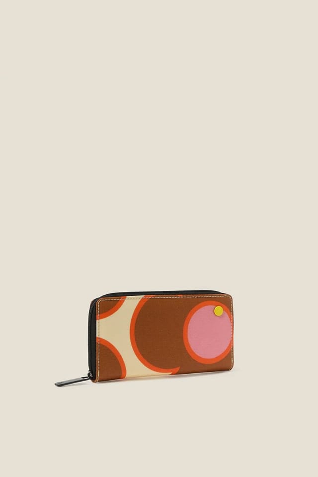 Orla Kiely Orla Kiely Women's Forget Me Not Wallet - Flower Spot Persimmon in Brown - 2