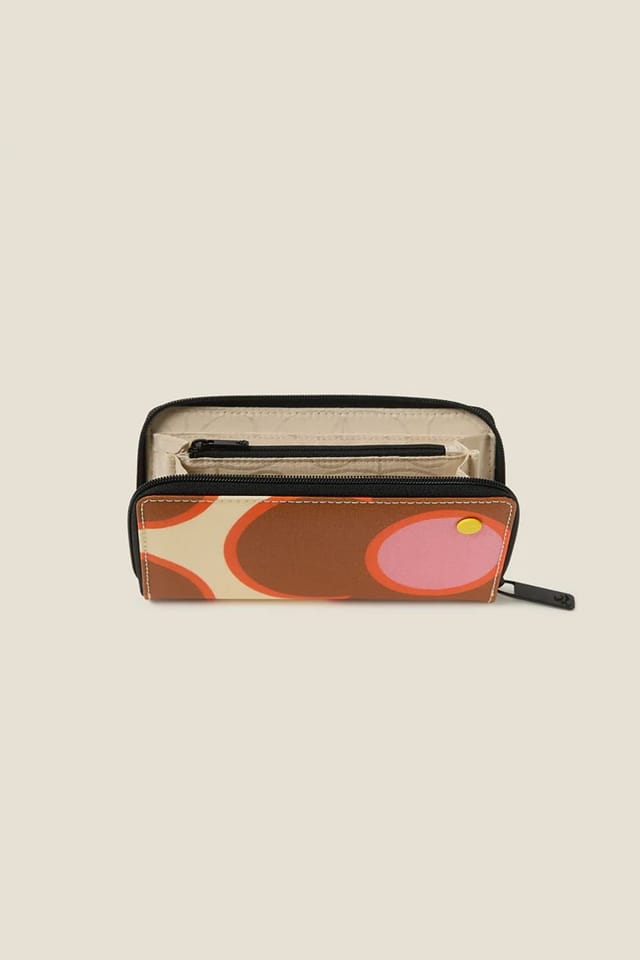 Orla Kiely Orla Kiely Women's Forget Me Not Wallet - Flower Spot Persimmon in Brown - 3