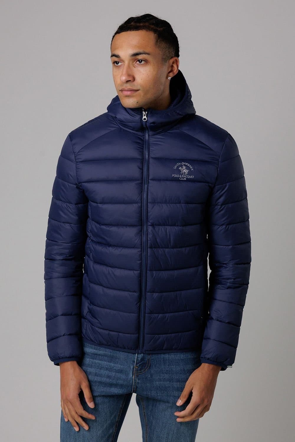Santa Barbara Polo & Racquet Club Santa Barbara Navy Hooded Padded Jacket