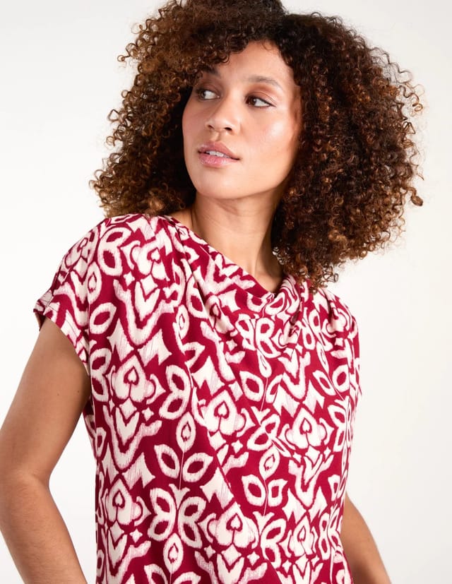 Blue Vanilla Cowl Neck Deep Hem Top - 3
