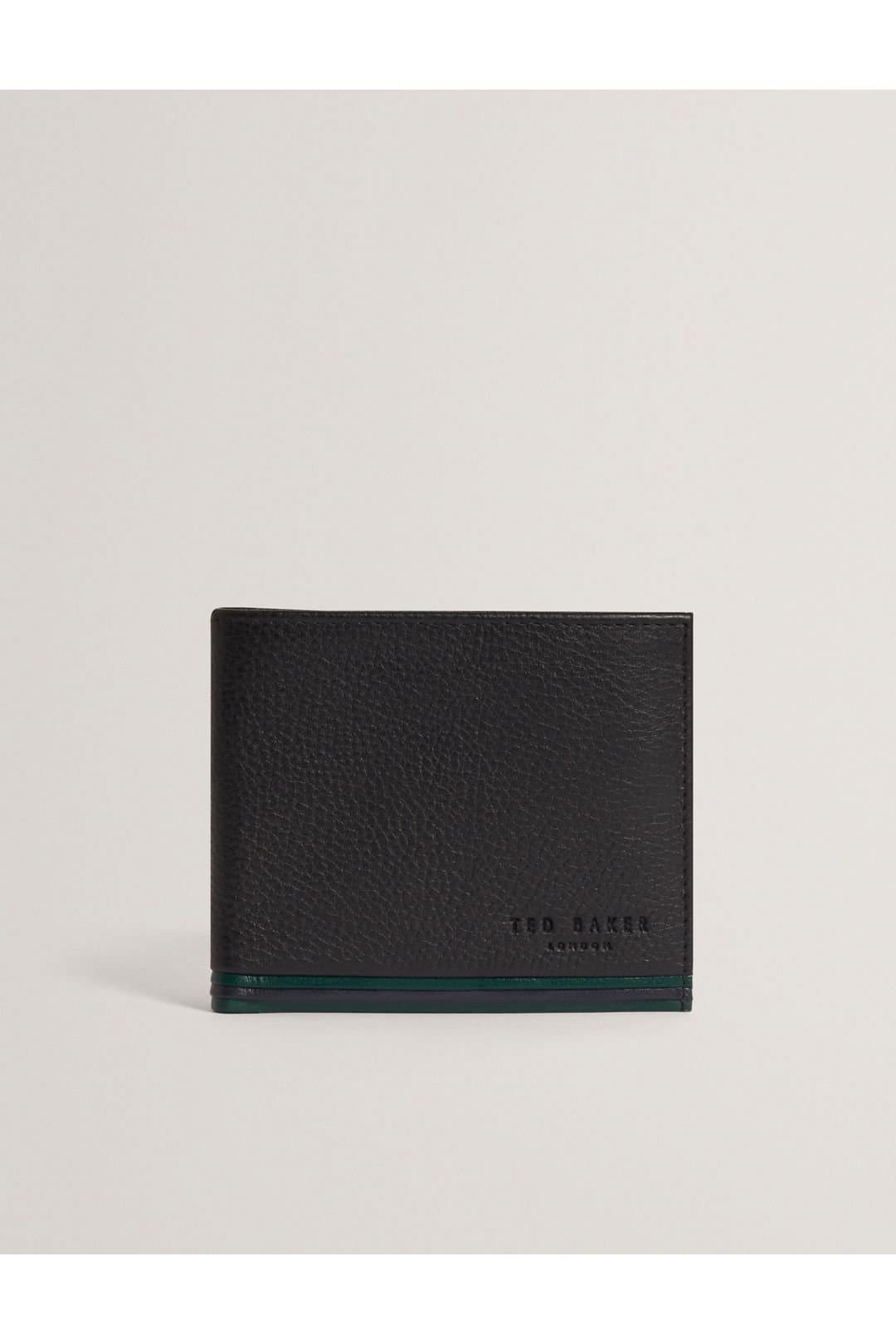 Ted Baker Ted Baker Men's Grantt Stripe Leather Wallet Black