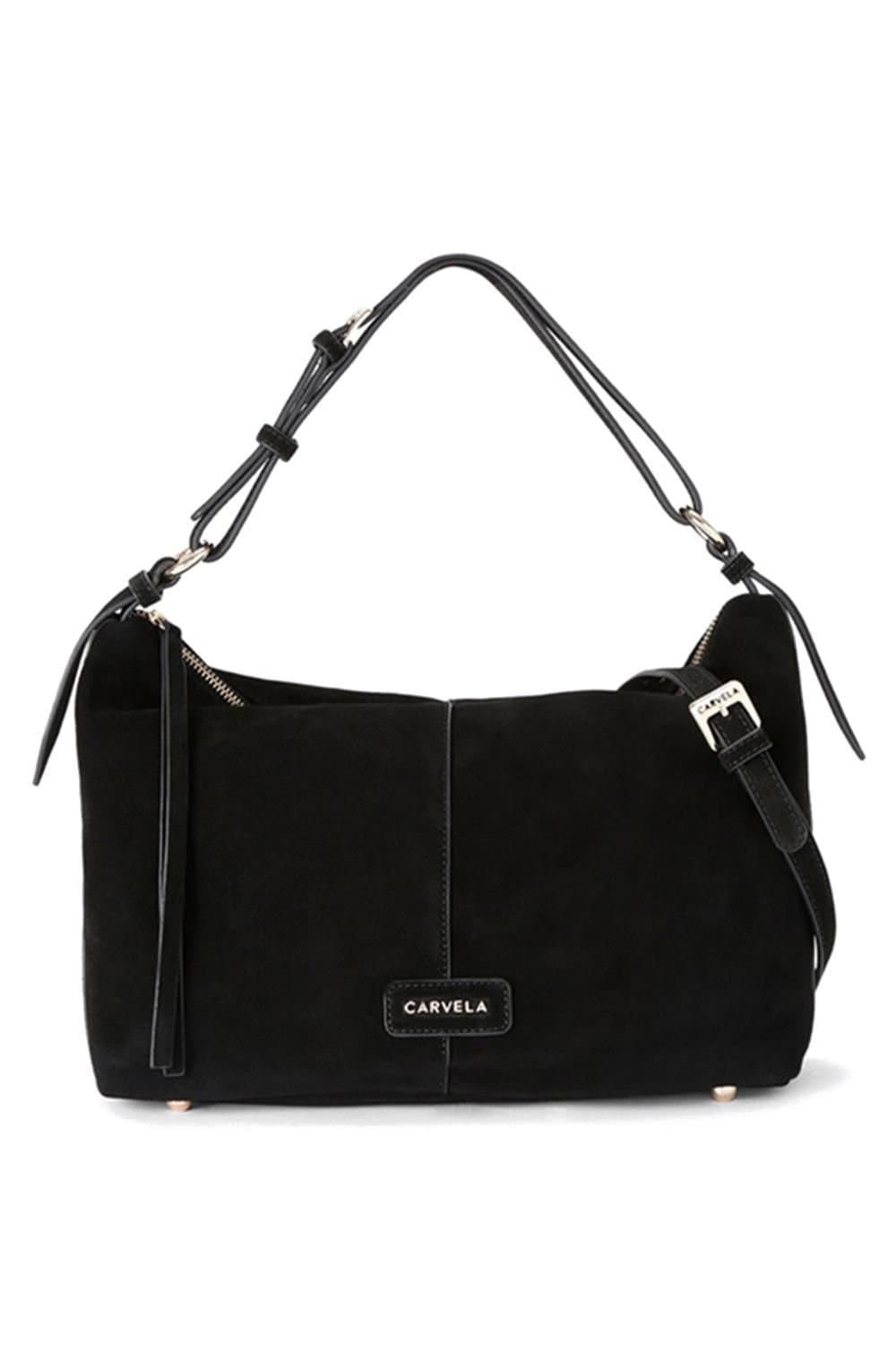 Carvela Carvela Women's 'Bianco Slouch Mini' Suede Bag in Black