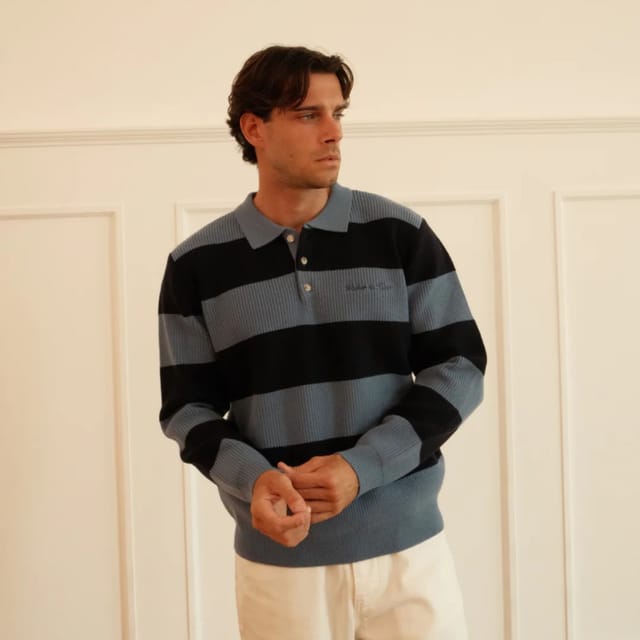 Walker & Hunt Walker & Hunt Men's Lando Knit in Blue - 3