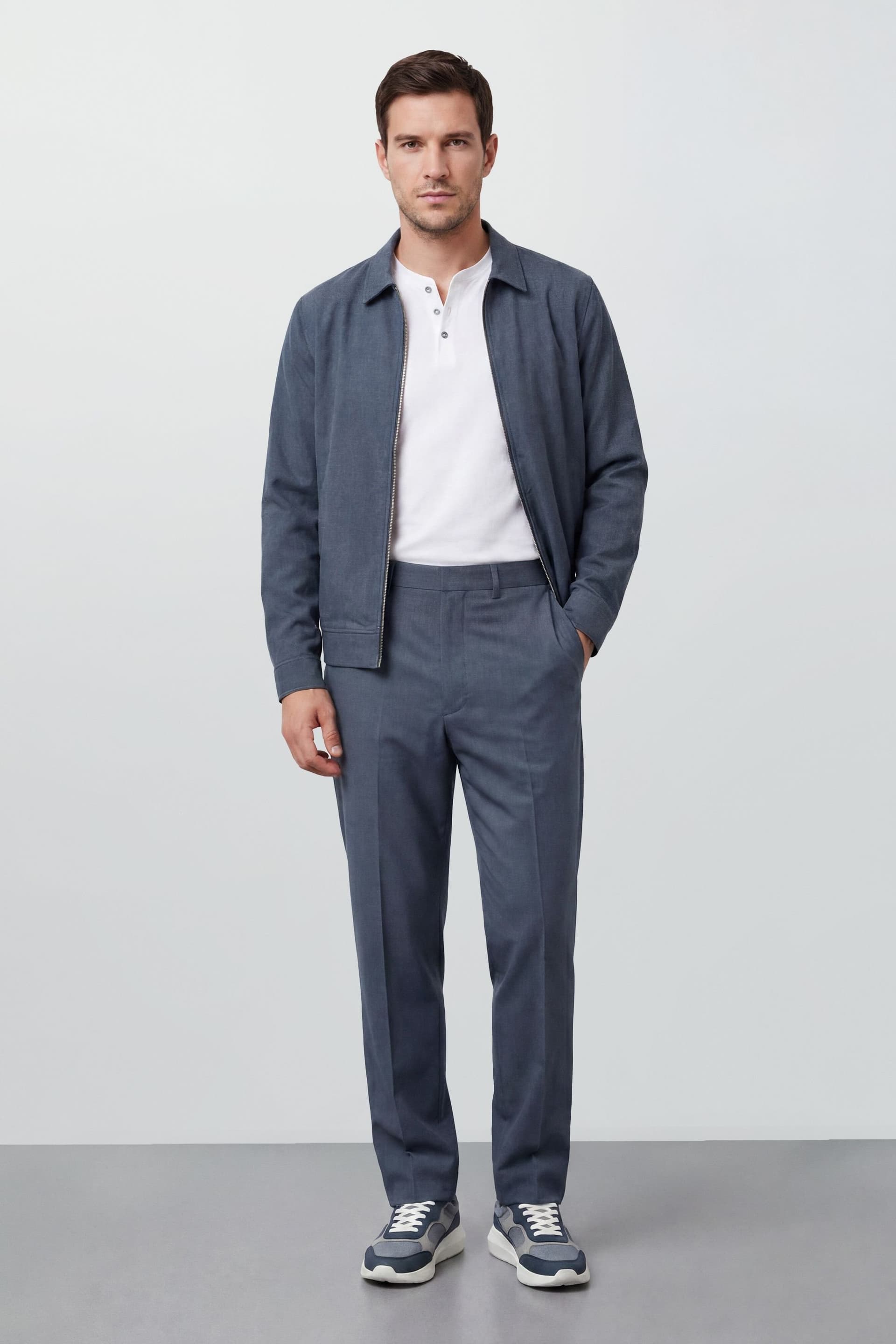 Burton Burton Men's Blue Smart Elasticated Waist Trousers