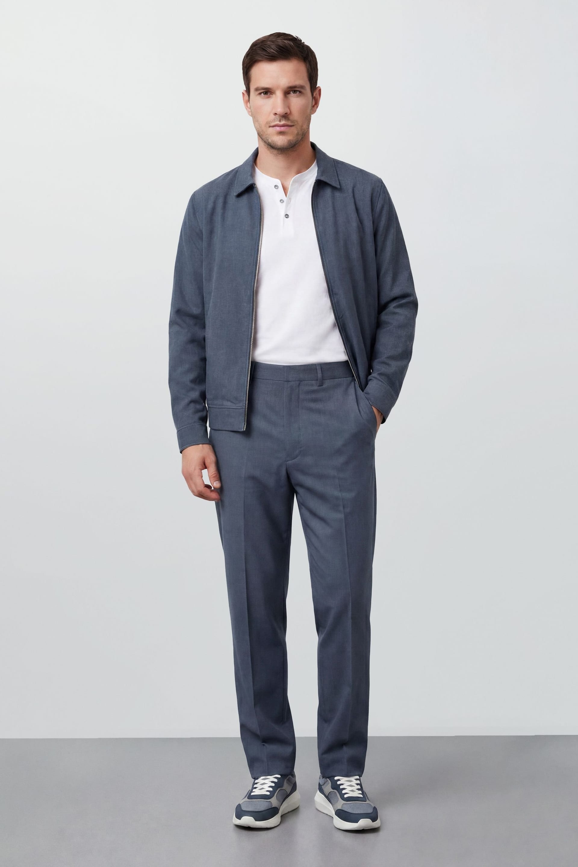 Burton Men's Blue Smart Elasticated Waist Trousers