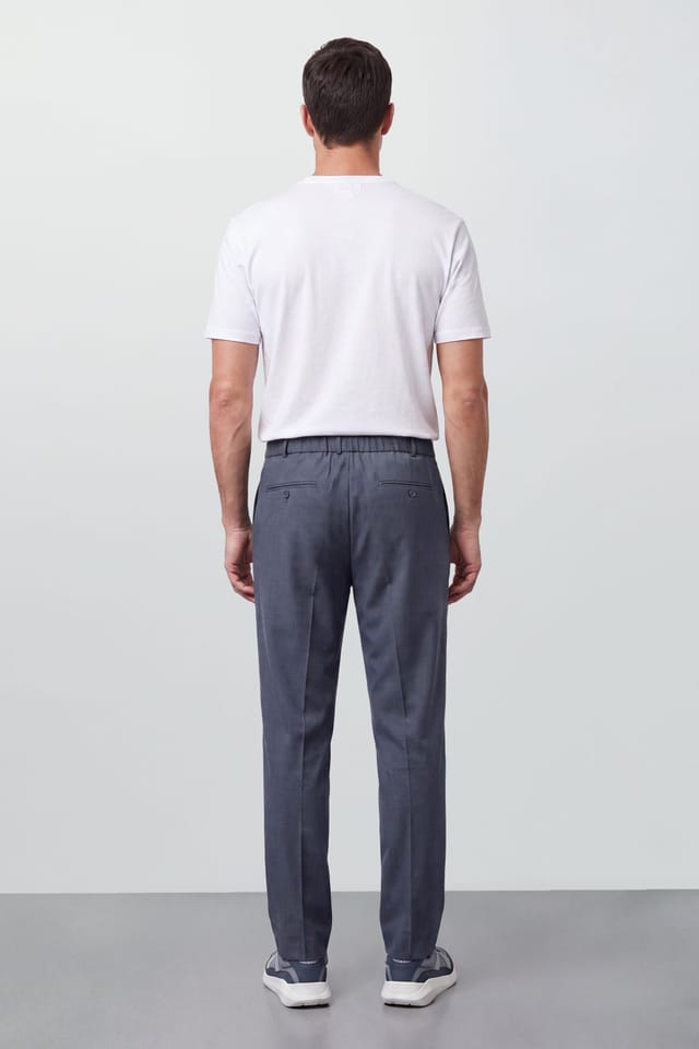 Burton Burton Men's Blue Smart Elasticated Waist Trousers - 3
