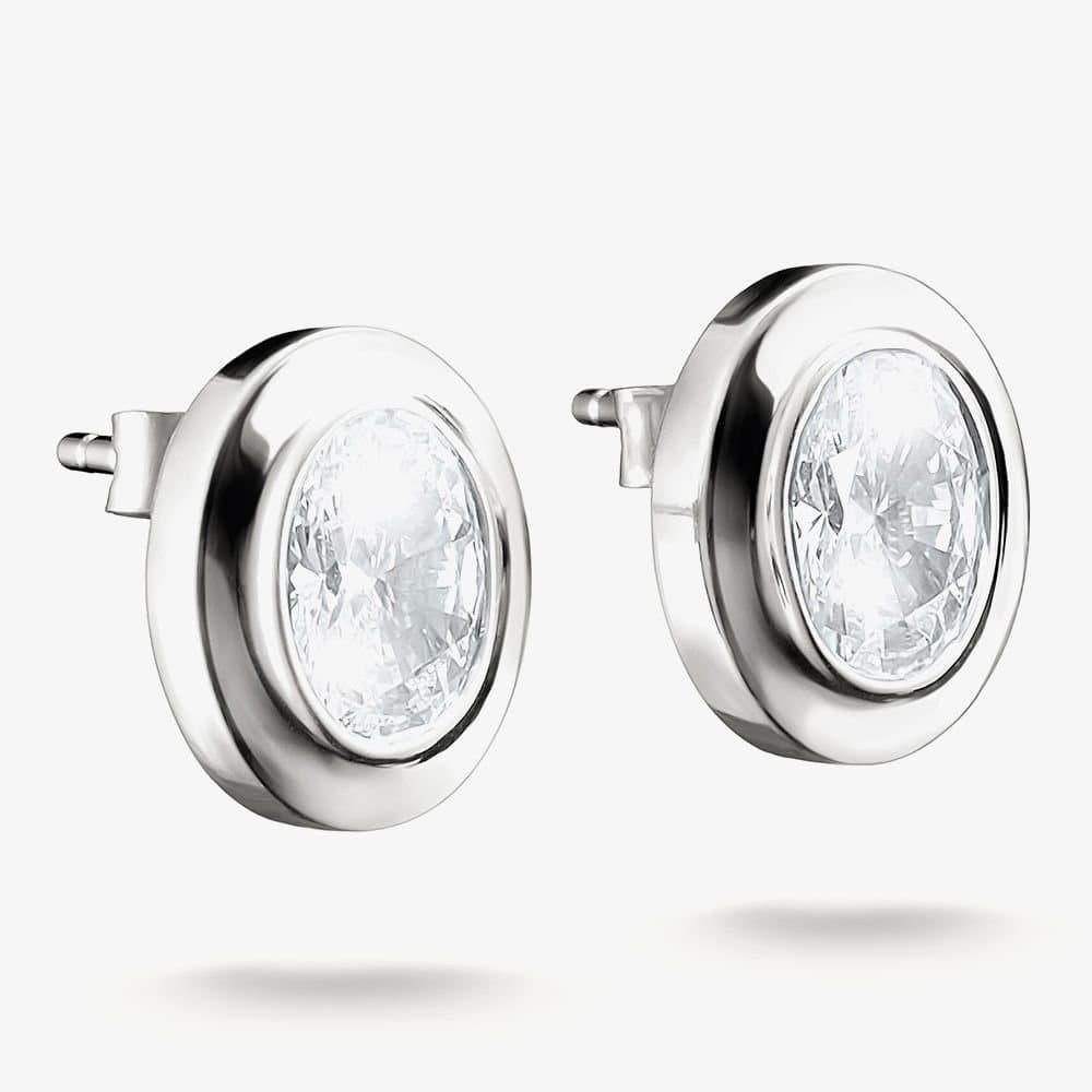 Thomas Sabo THOMAS SABO Women's Bold Elegance Silver Oval Cubic Zirconia Stud Earrings H2342-051-14