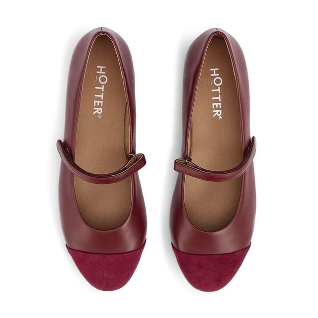 Hotter Hotter Women's 'Sigrid' Chic Mary Janes in Maroon - 3