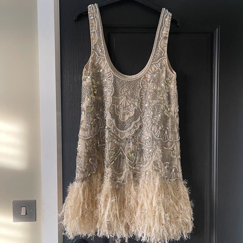 ASOS ASOS Luxe Embellished Scoop Neck Mini Dress