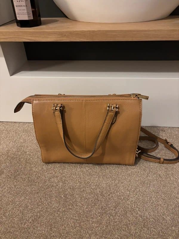Paul Costelloe Paul Costelloe ‘Harlan’ tan brown leather cross body handbag