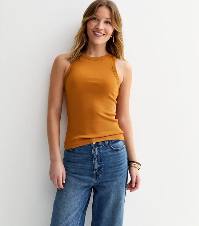 New Look Women's Burnt Orange Racer Back Vest Top New Look - 2