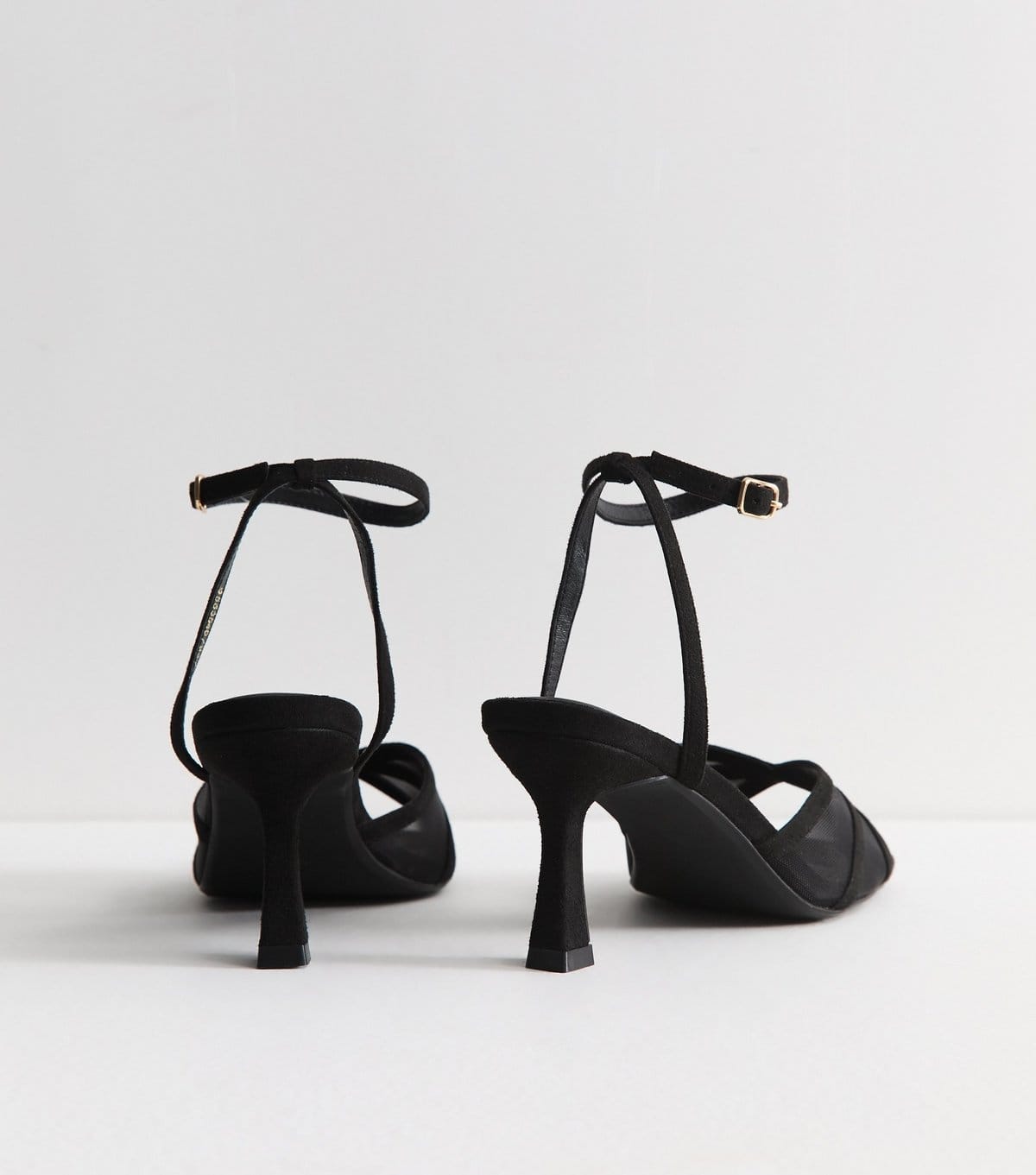 New Look Women's Wide Fit Black Mesh Strap Open Toe Sandals Vegan New Look - 4