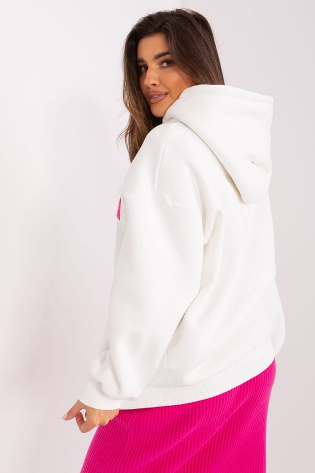 Love Lace Love Lace Women's Bold Pattern Pullover Hoodie Sweatshirt in White - 3