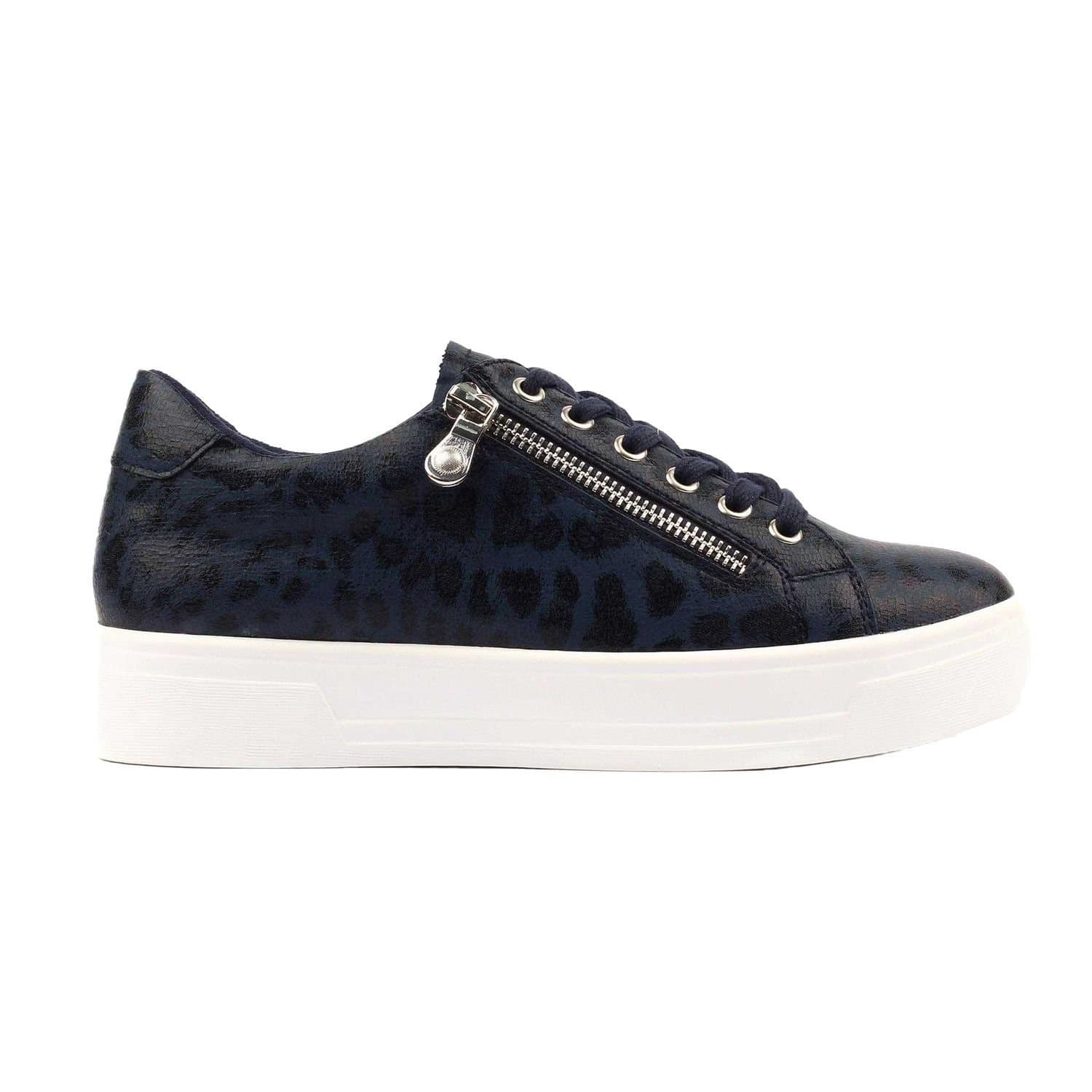 Lunar Lunar Women's Charm ll Animal Print Trainers in Navy
