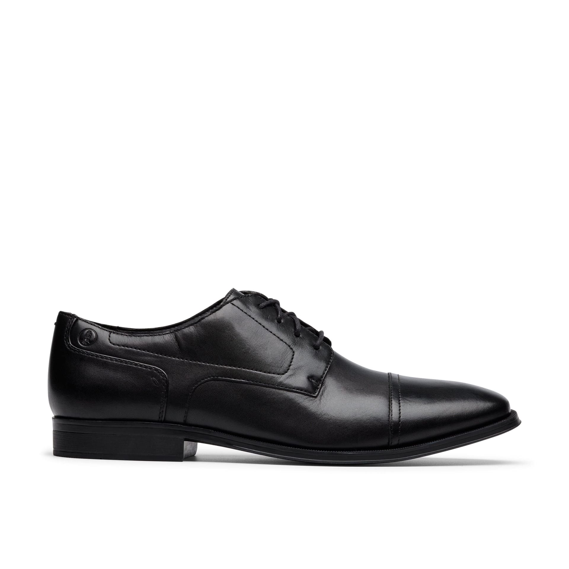 Clarks Clarks Men's Paulton Cap Black Leather Oxford Shoes, Lace Up - 4