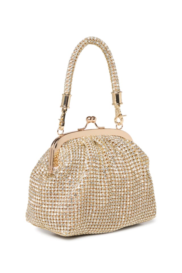 Paradox London Paradox London Women's Dorelle' Diamante Top Handle Bag in Gold - 2