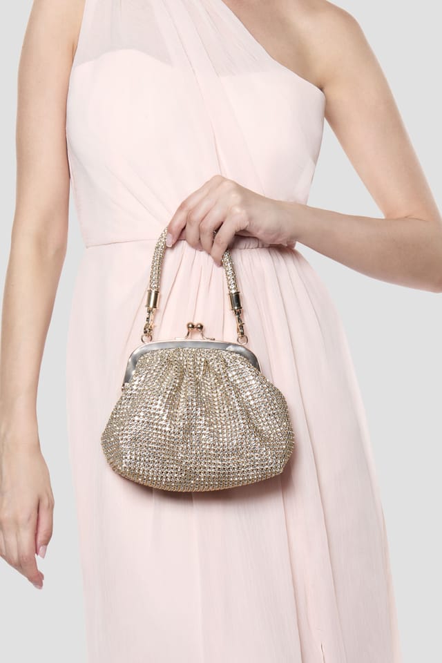Paradox London Paradox London Women's Dorelle' Diamante Top Handle Bag in Gold - 3