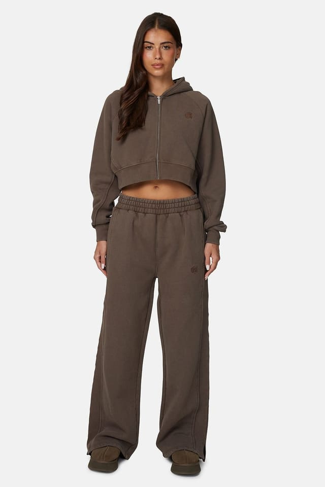 Good For Nothing Good For Nothing Women's Baggy Split Hem Jogger in Brown - 3