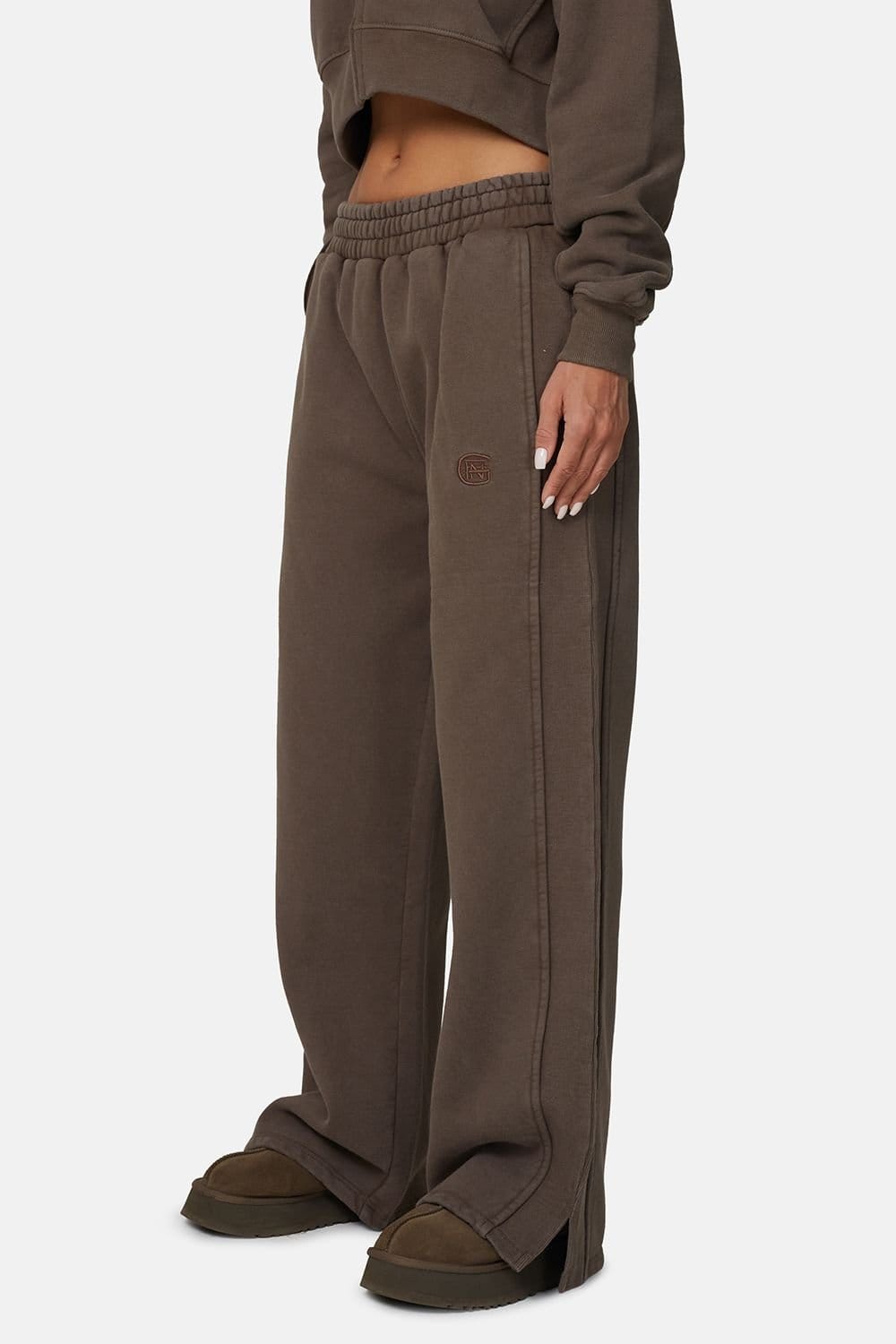 Good For Nothing Good For Nothing Women's Baggy Split Hem Jogger in Brown - 4