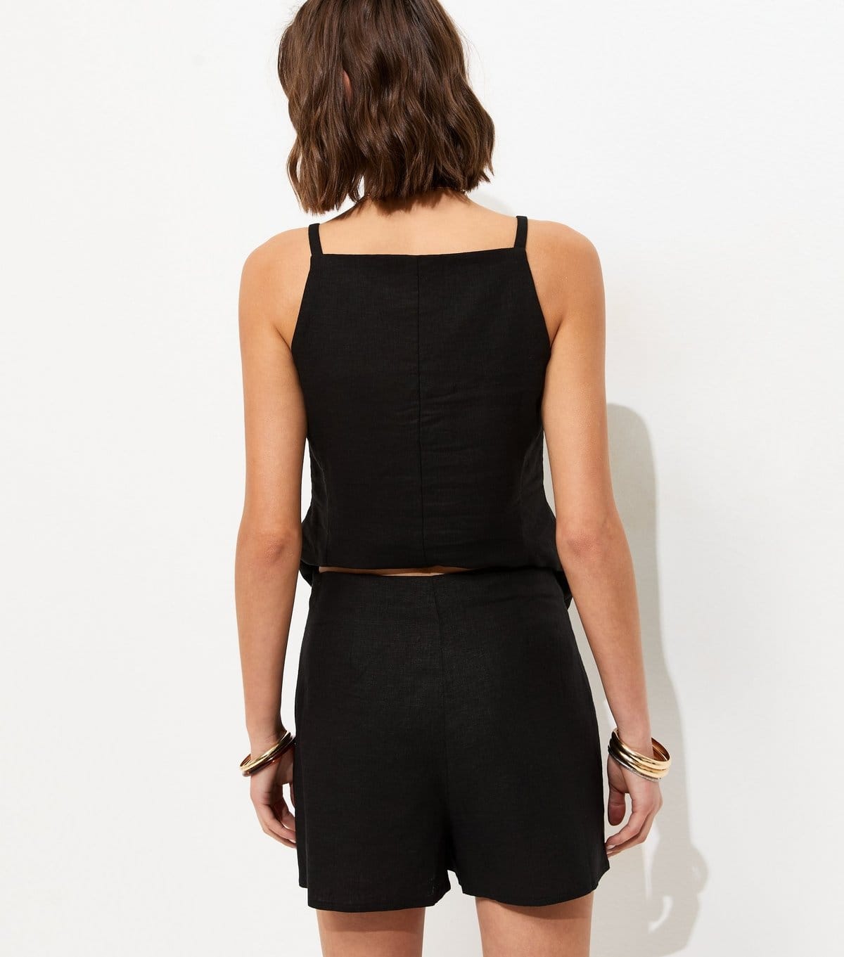 New Look Women's Black Linen Rich Wrap Skort New Look - 4